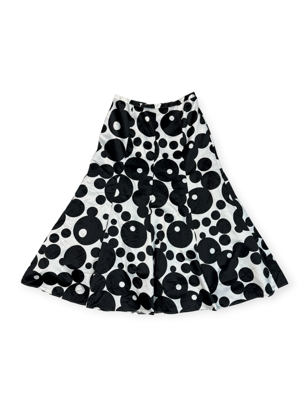 NWOT VENUS Black and White Polka Dot Flared A-Line Skirt